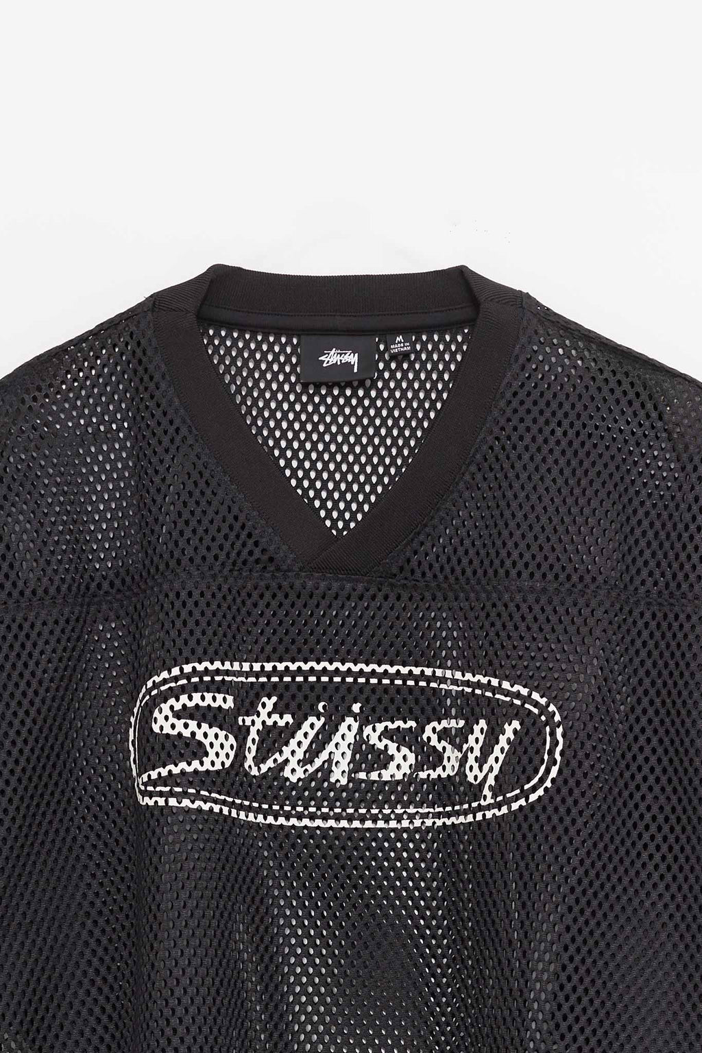 STUSSY BLACK TRUCKER TEAM JERSEY T SHIRT