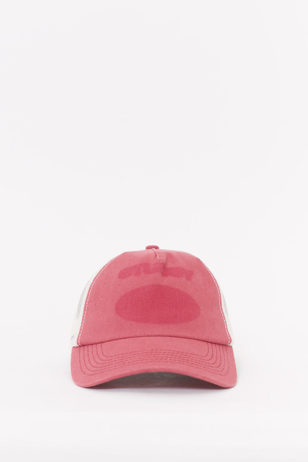 STUSSY RED HC GHOST LOGO TRUCKER CAP