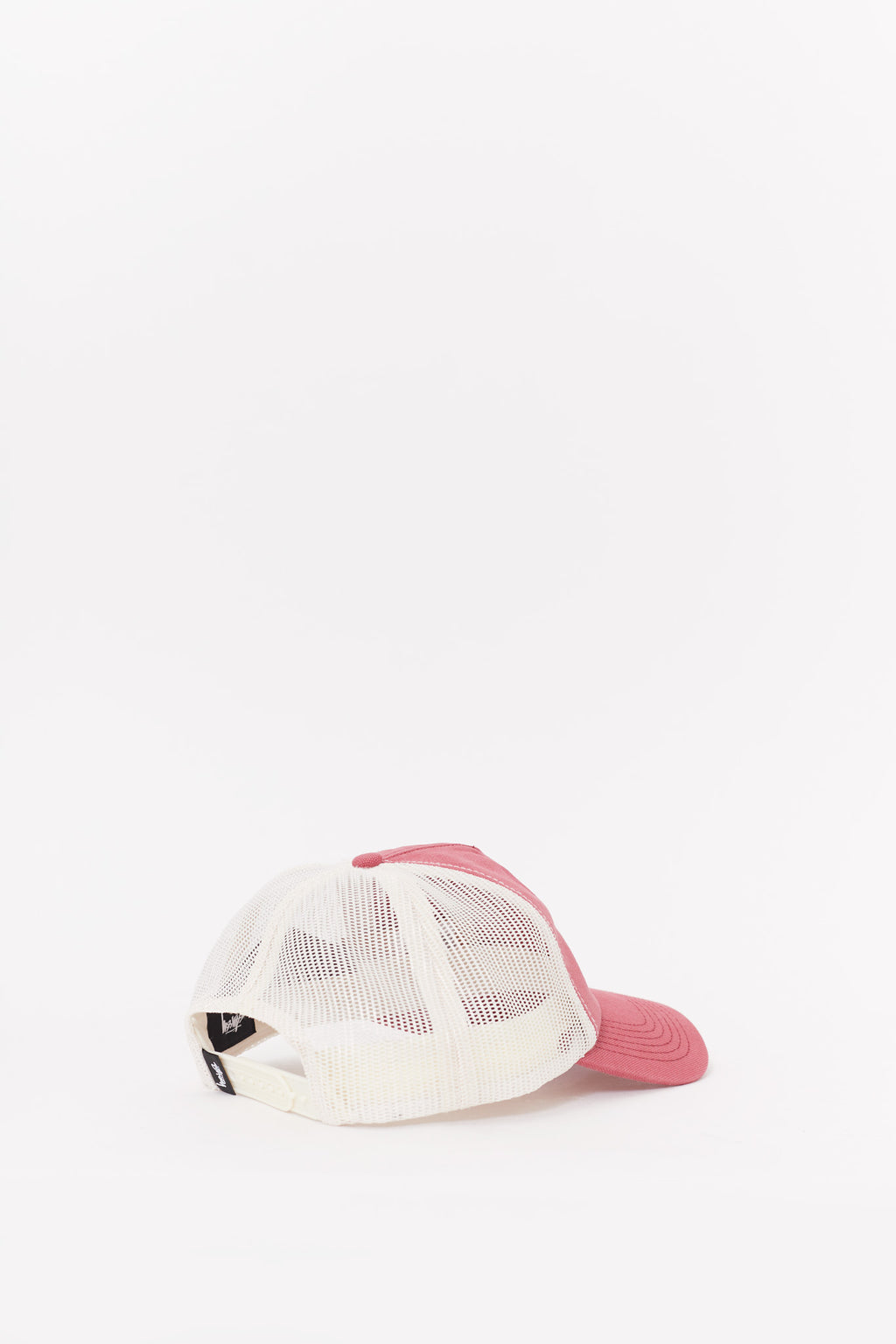 STUSSY RED HC GHOST LOGO TRUCKER CAP