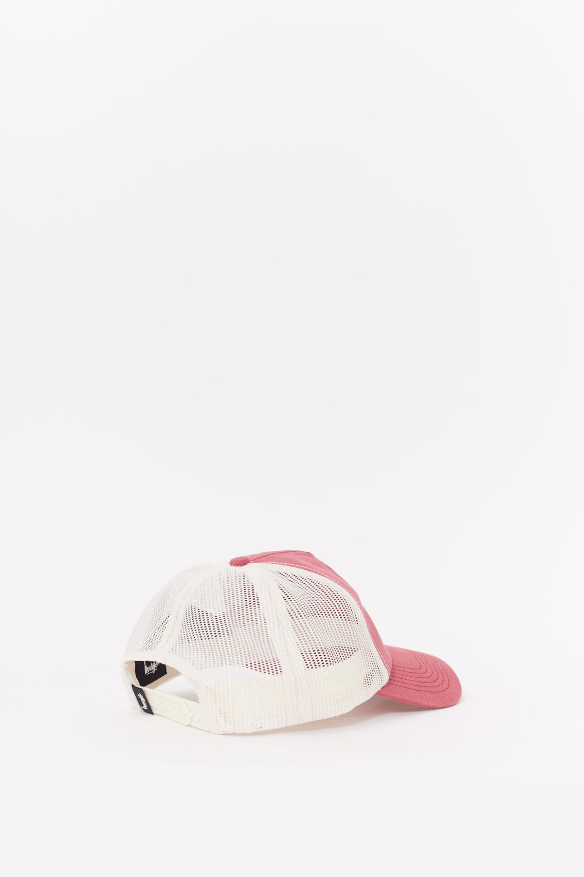 STUSSY RED HC GHOST LOGO TRUCKER CAP