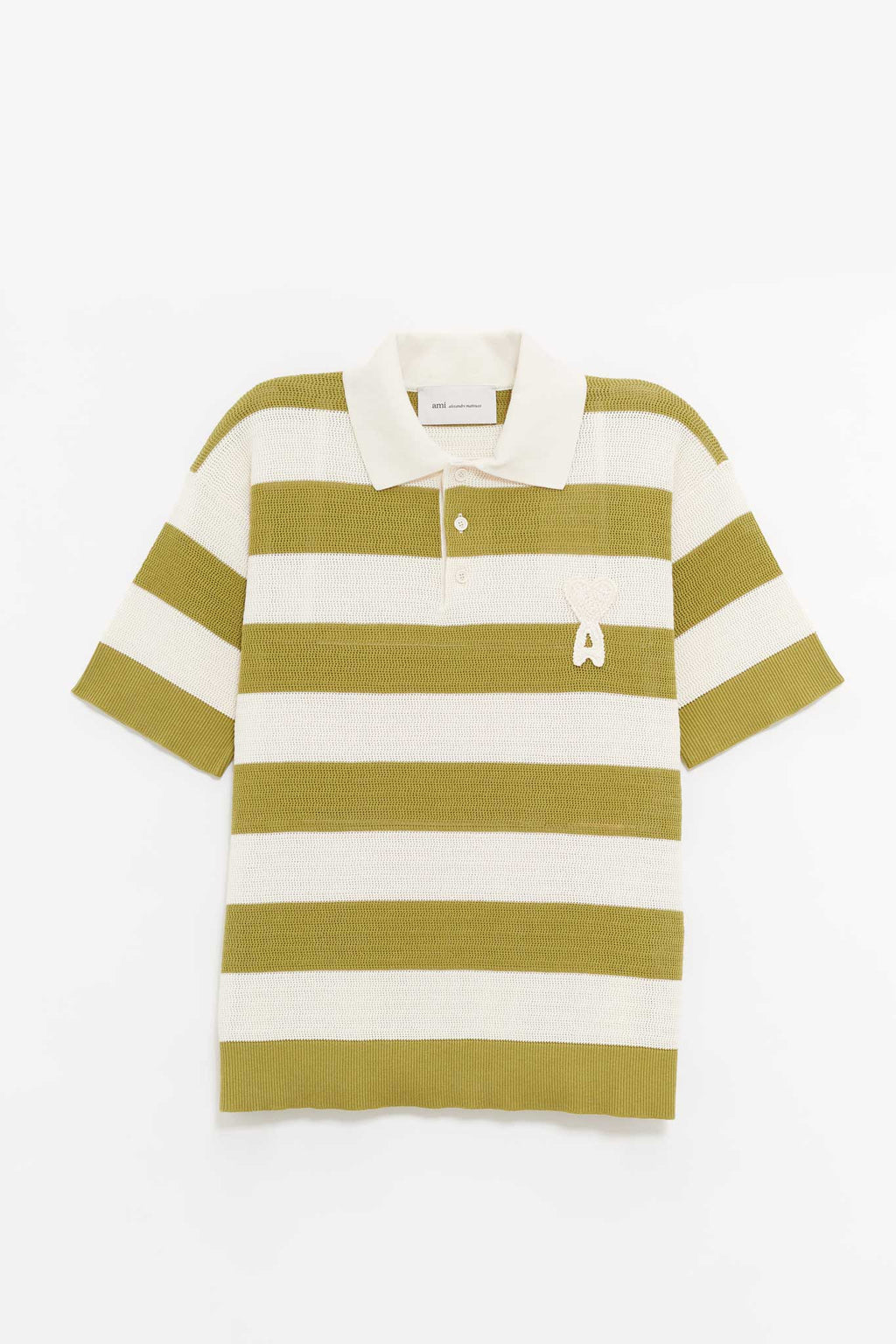 AMI BLANC CREME MATCHA AMI DE COEUR PATCH POLO
