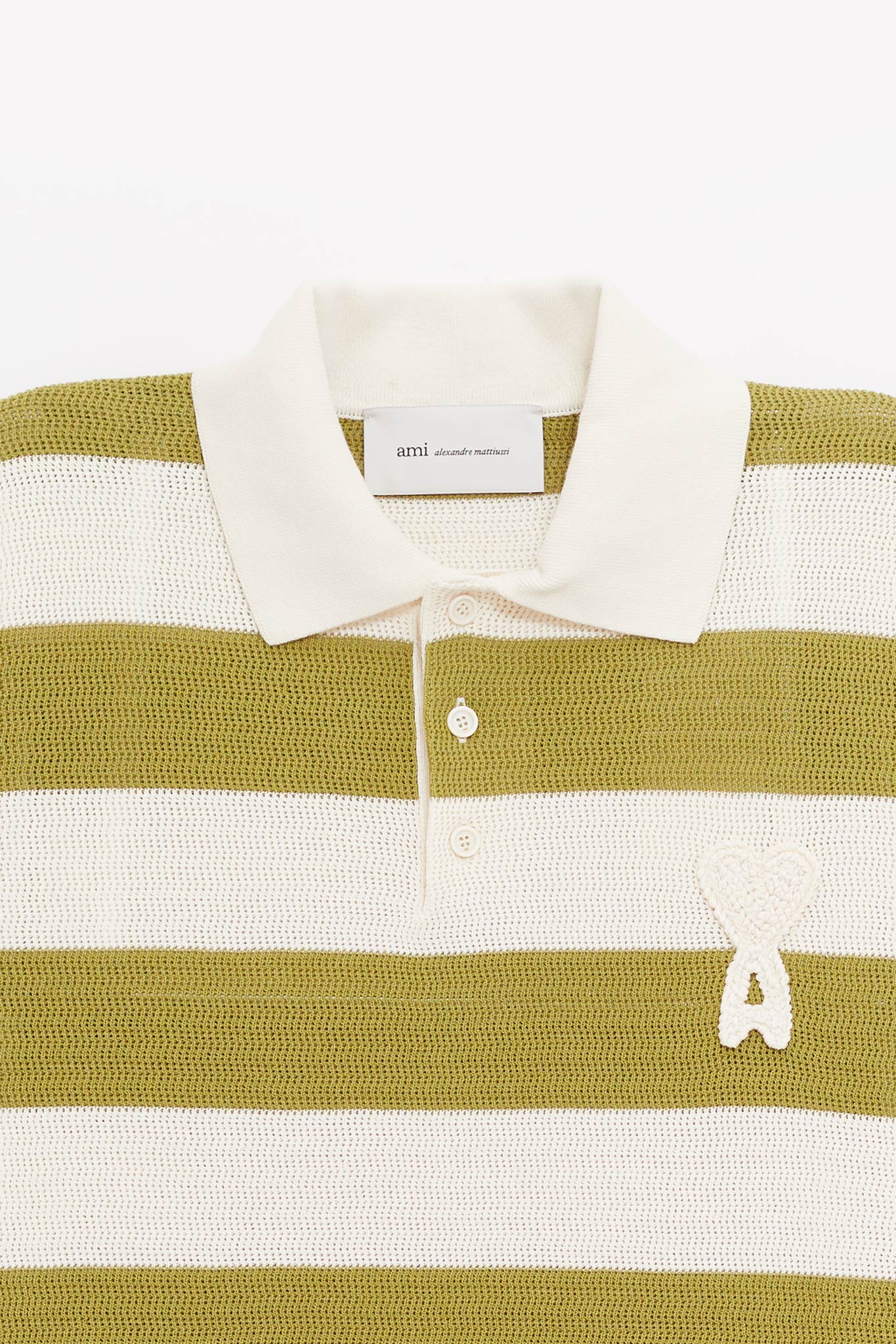 AMI BLANC CREME MATCHA AMI DE COEUR PATCH POLO