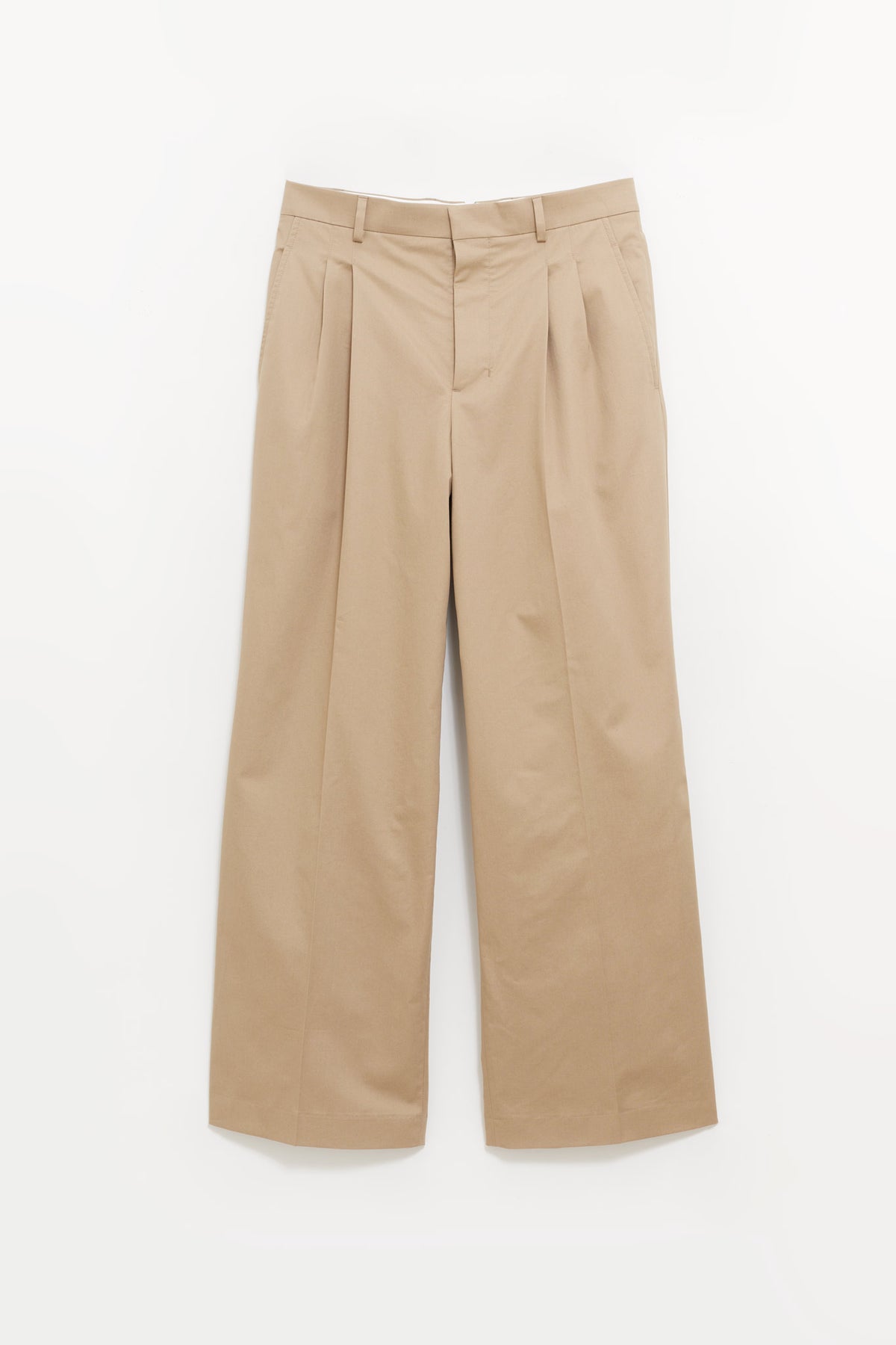 AMI BEIGE TAUPE WIDE TROUSERS
