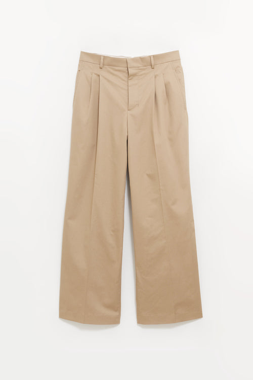 AMI BEIGE TAUPE WIDE TROUSERS