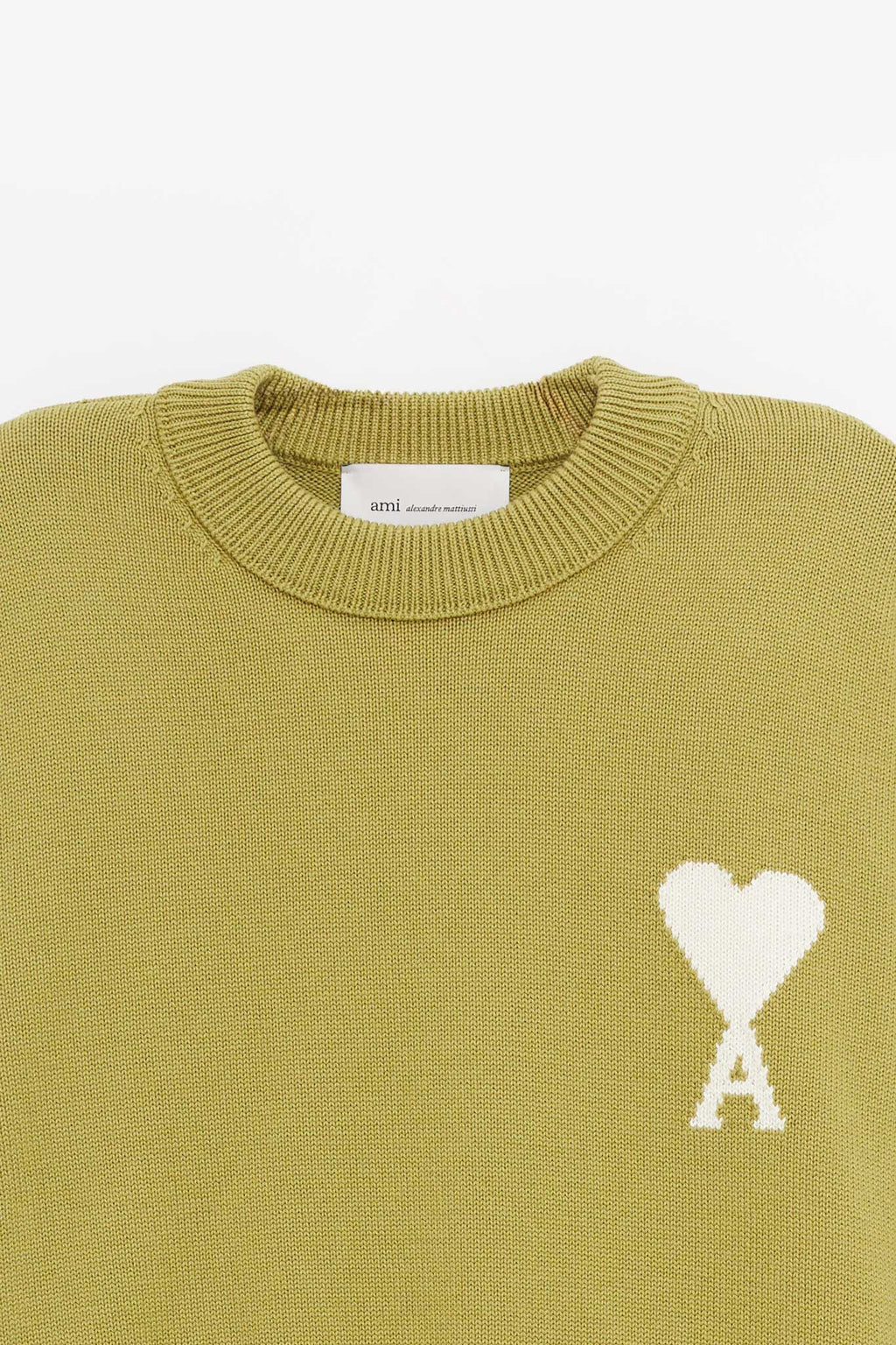 AMI MATCHA ECRU CREWNECK SWEATER