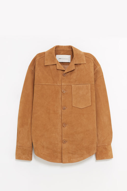 AMI CARAMEL BUTTONED OVERSHIRT