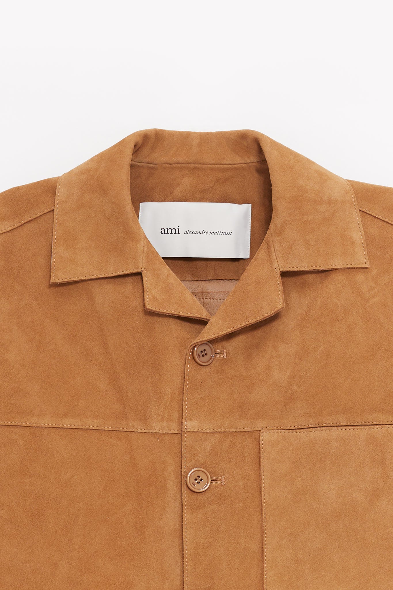 AMI CARAMEL BUTTONED OVERSHIRT