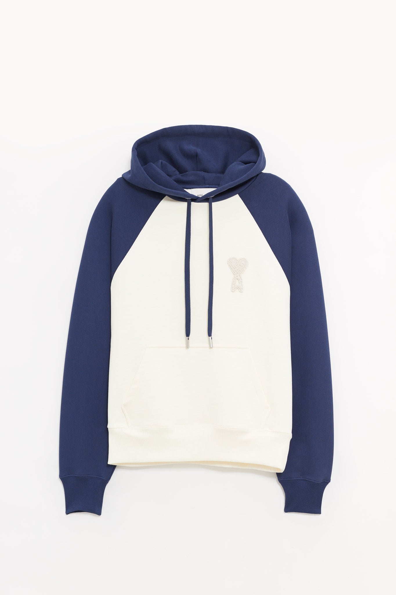 AMI BLANC CREME ENCRE BOXY FIT HOODIE