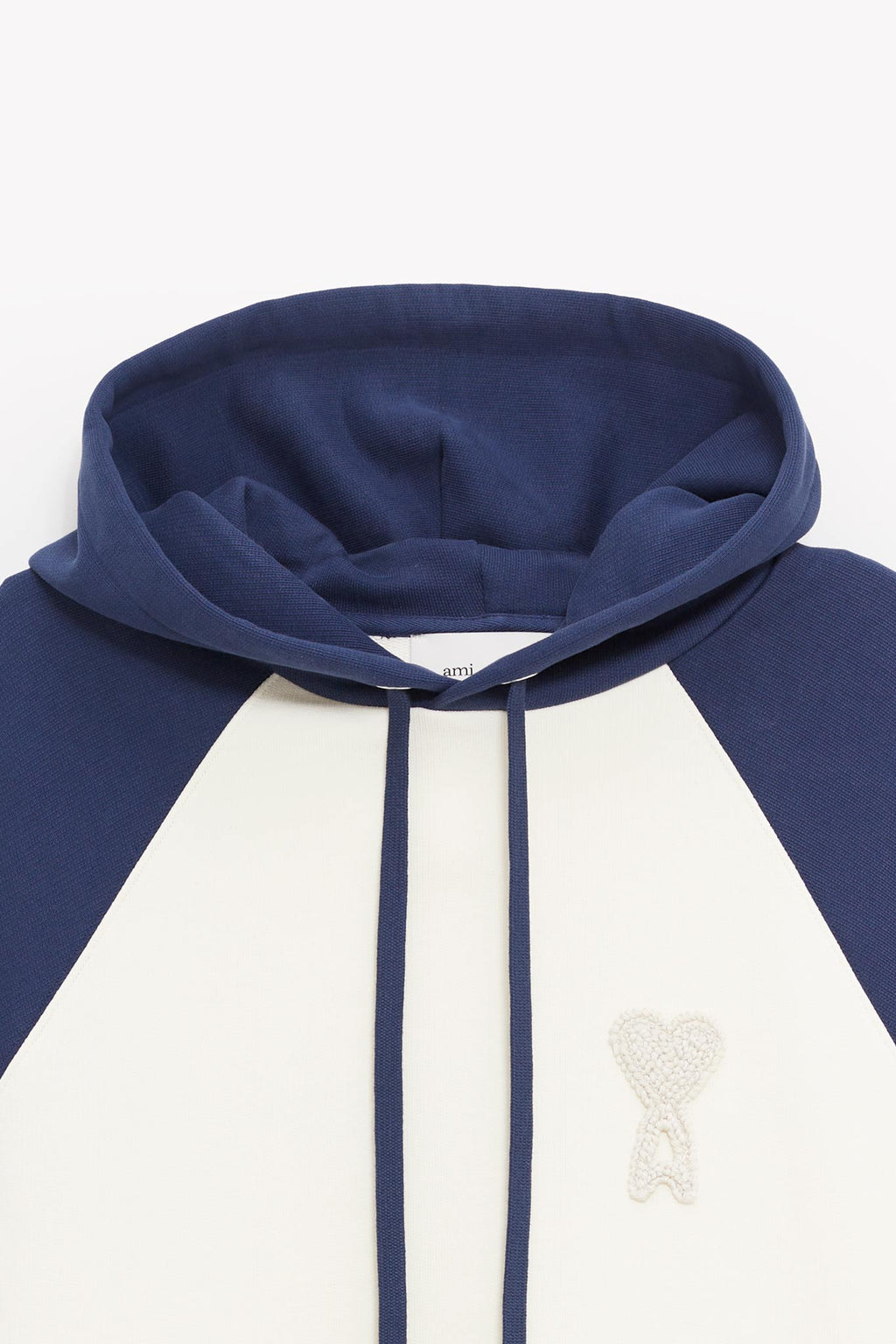 AMI BLANC CREME ENCRE BOXY FIT HOODIE