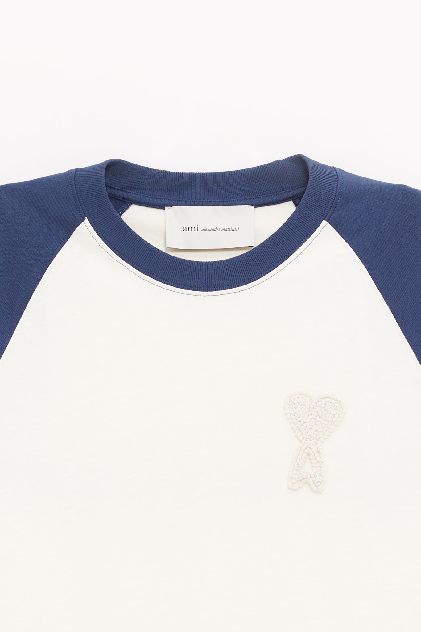 AMI BLANC CREME ENCRE BOXY FIT T SHIRT