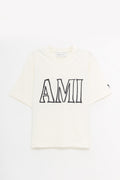 AMI BLANC CREME BOXY FIT T SHIRT