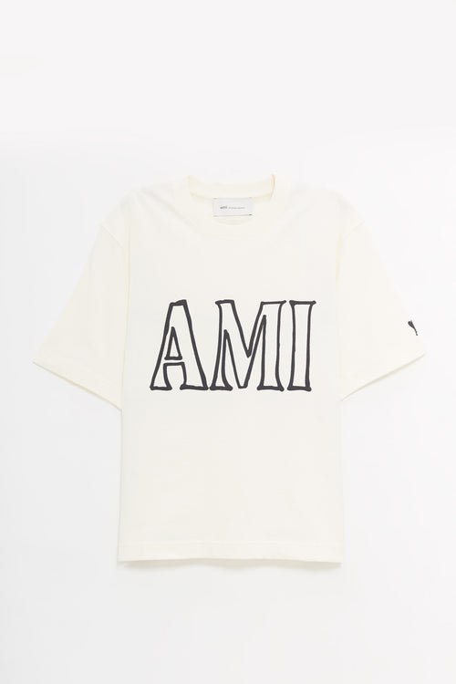 AMI BLANC CREME BOXY FIT T SHIRT