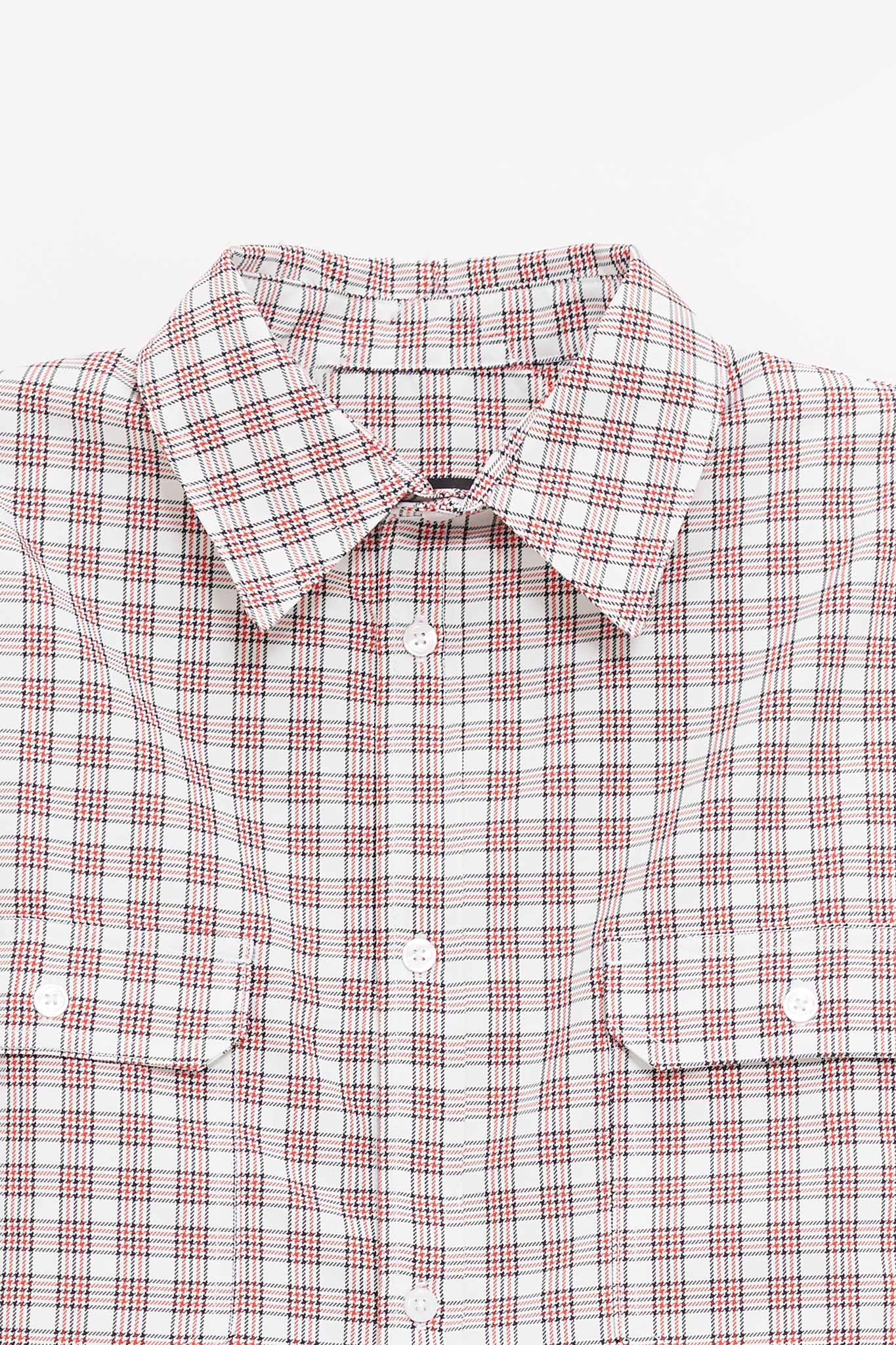 WILLY CHAVARRIA RED WHITE PICNIC PLAID SS CORCORAN SHIRT