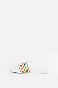 CASABLANCA WHITE EMBROIDERED TERRY SLIDES