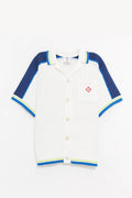 CASABLANCA WHITE BLUE CROCHET SHIRT