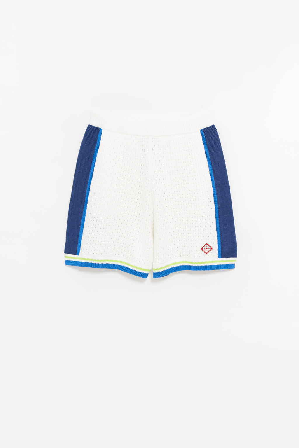 CASABLANCA WHITE BLUE CROCHET SHORTS