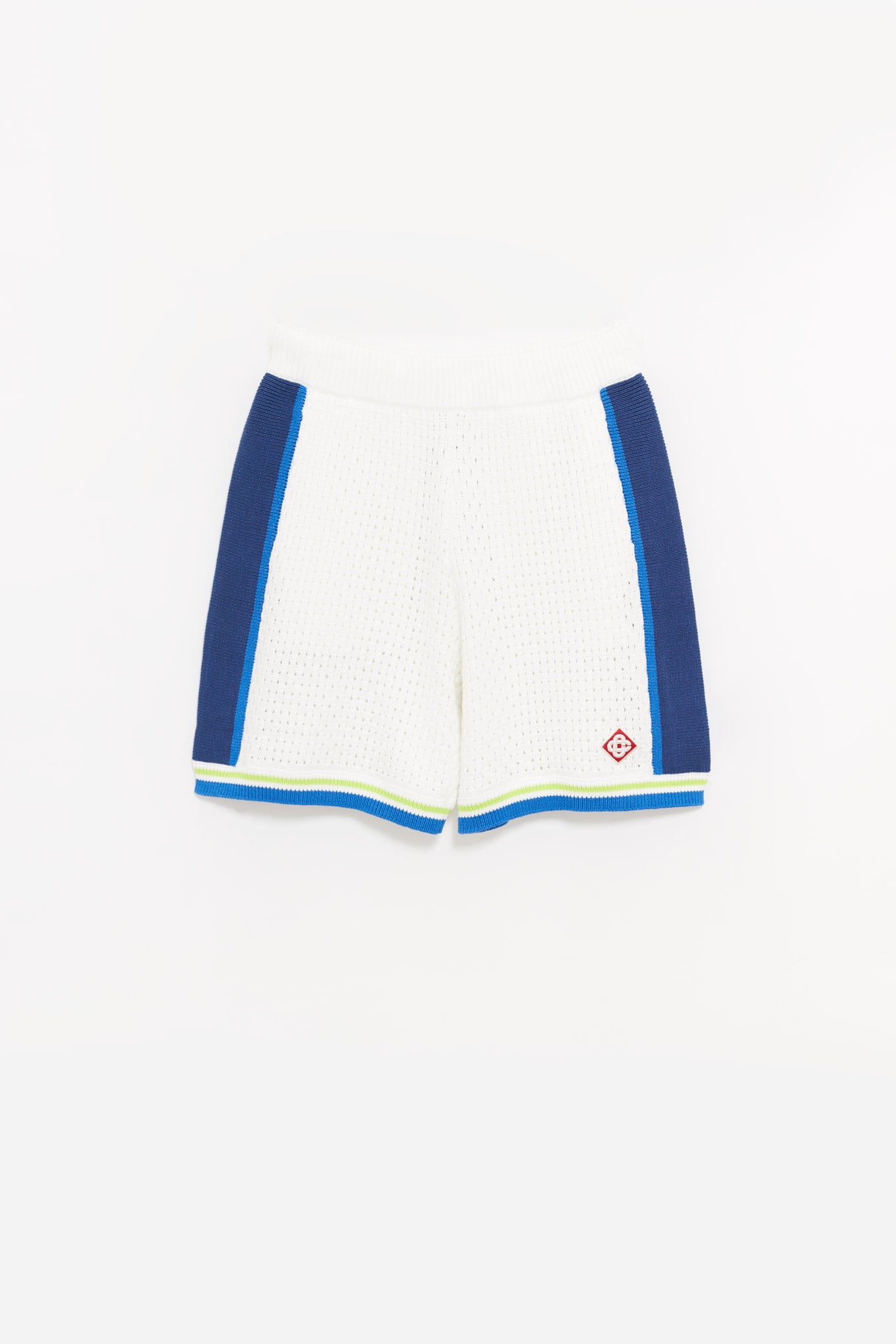 CASABLANCA WHITE BLUE CROCHET SHORTS