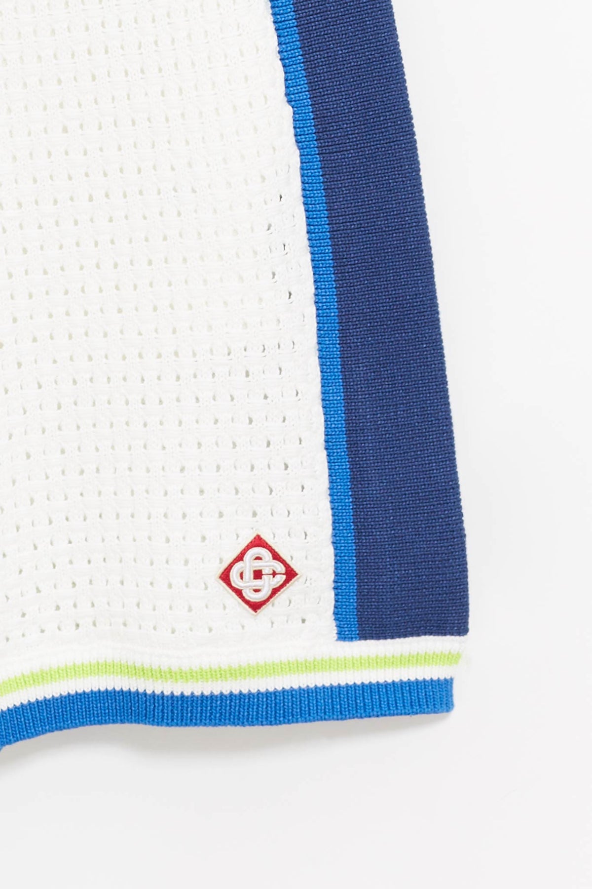 CASABLANCA WHITE BLUE CROCHET SHORTS