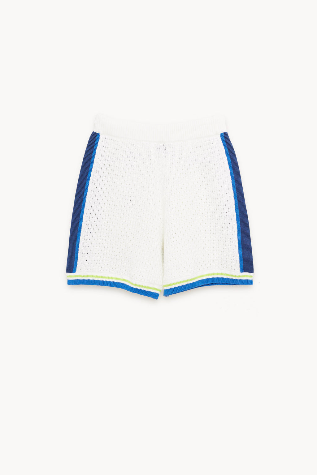CASABLANCA WHITE BLUE CROCHET SHORTS