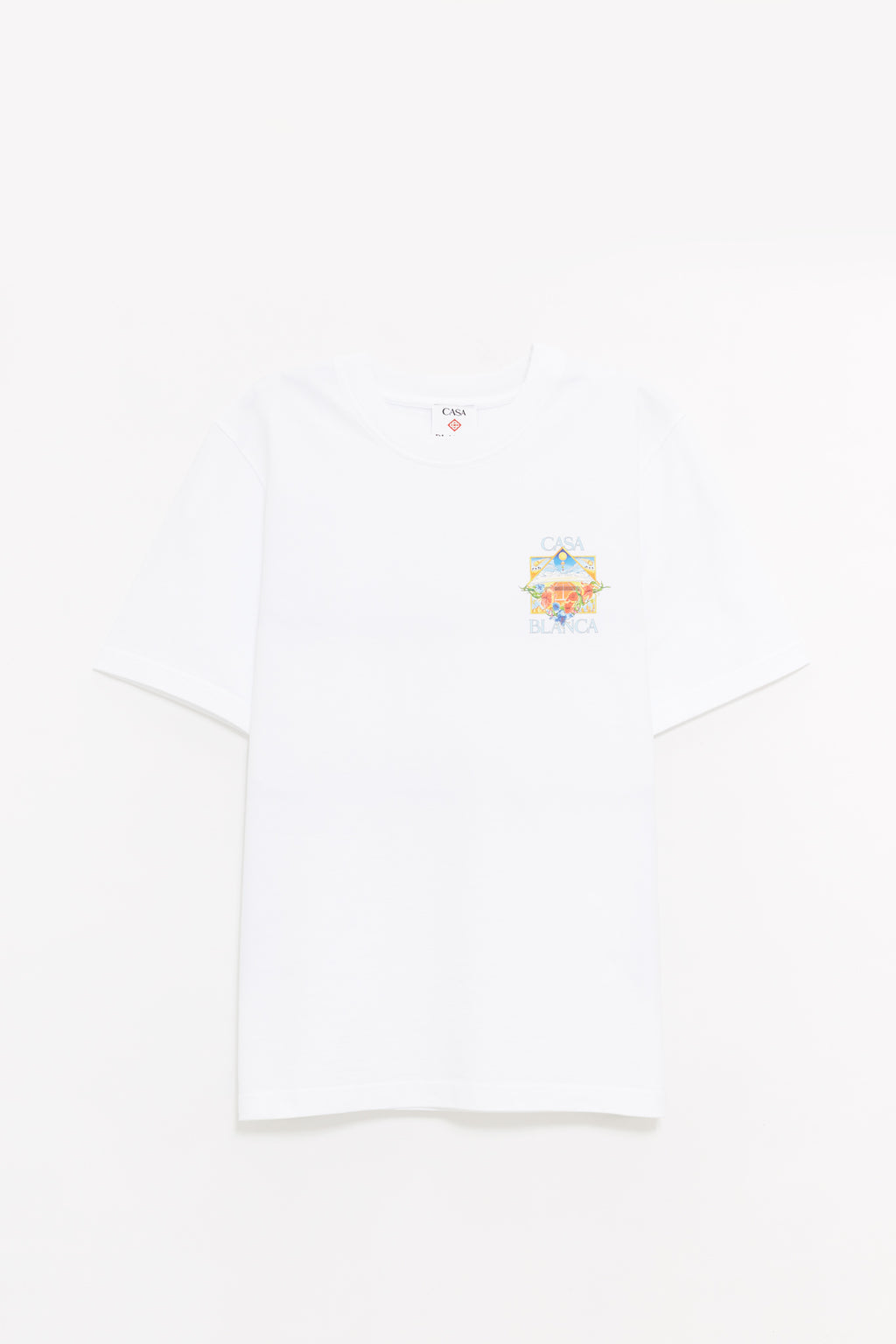 CASABLANCA WHITE FLOWER COURT ICON FLOWER COURT ICON T SHIRT