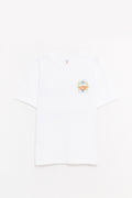 CASABLANCA WHITE FLOWER COURT ICON FLOWER COURT ICON T SHIRT