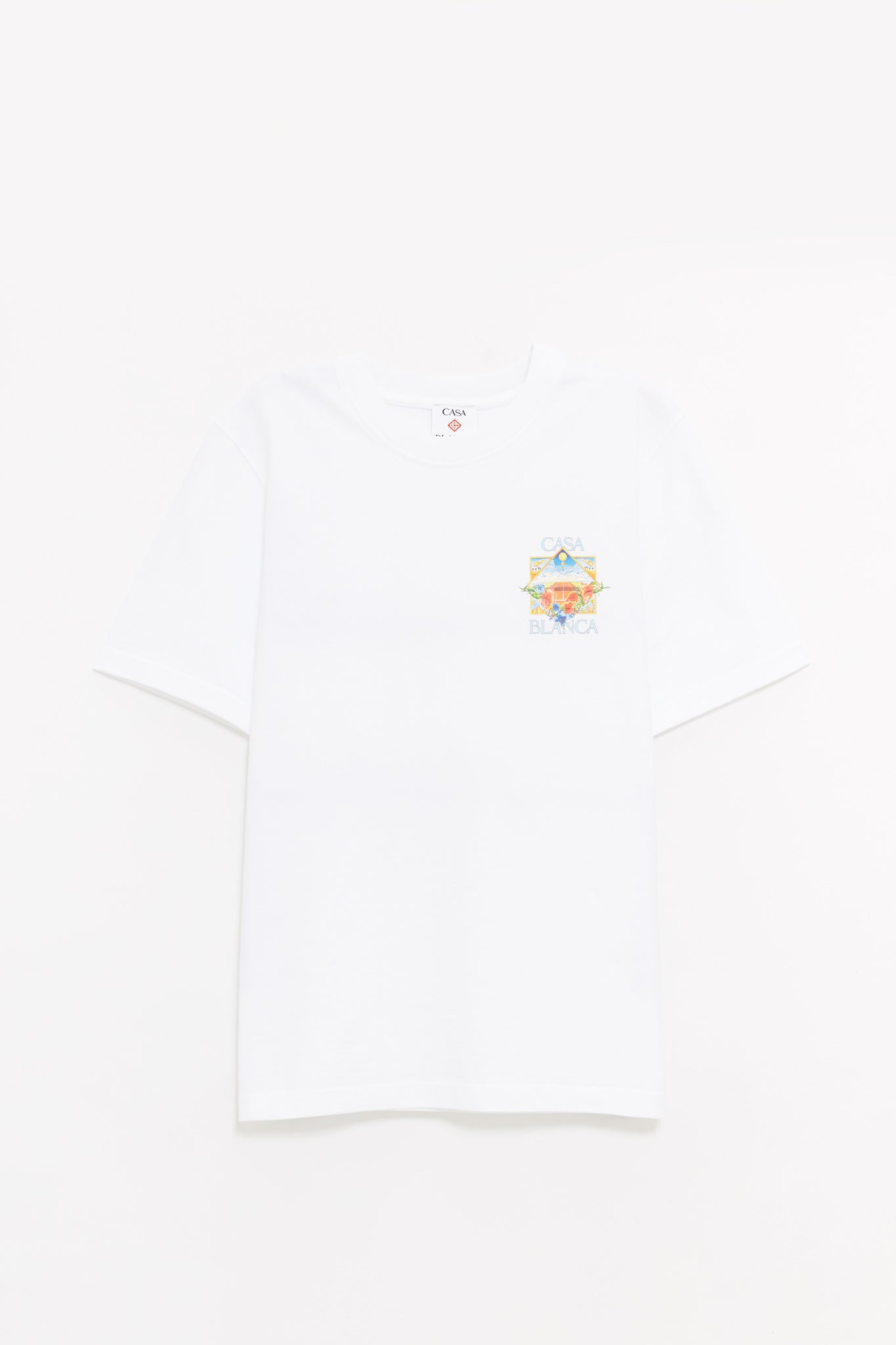 CASABLANCA WHITE FLOWER COURT ICON FLOWER COURT ICON T SHIRT