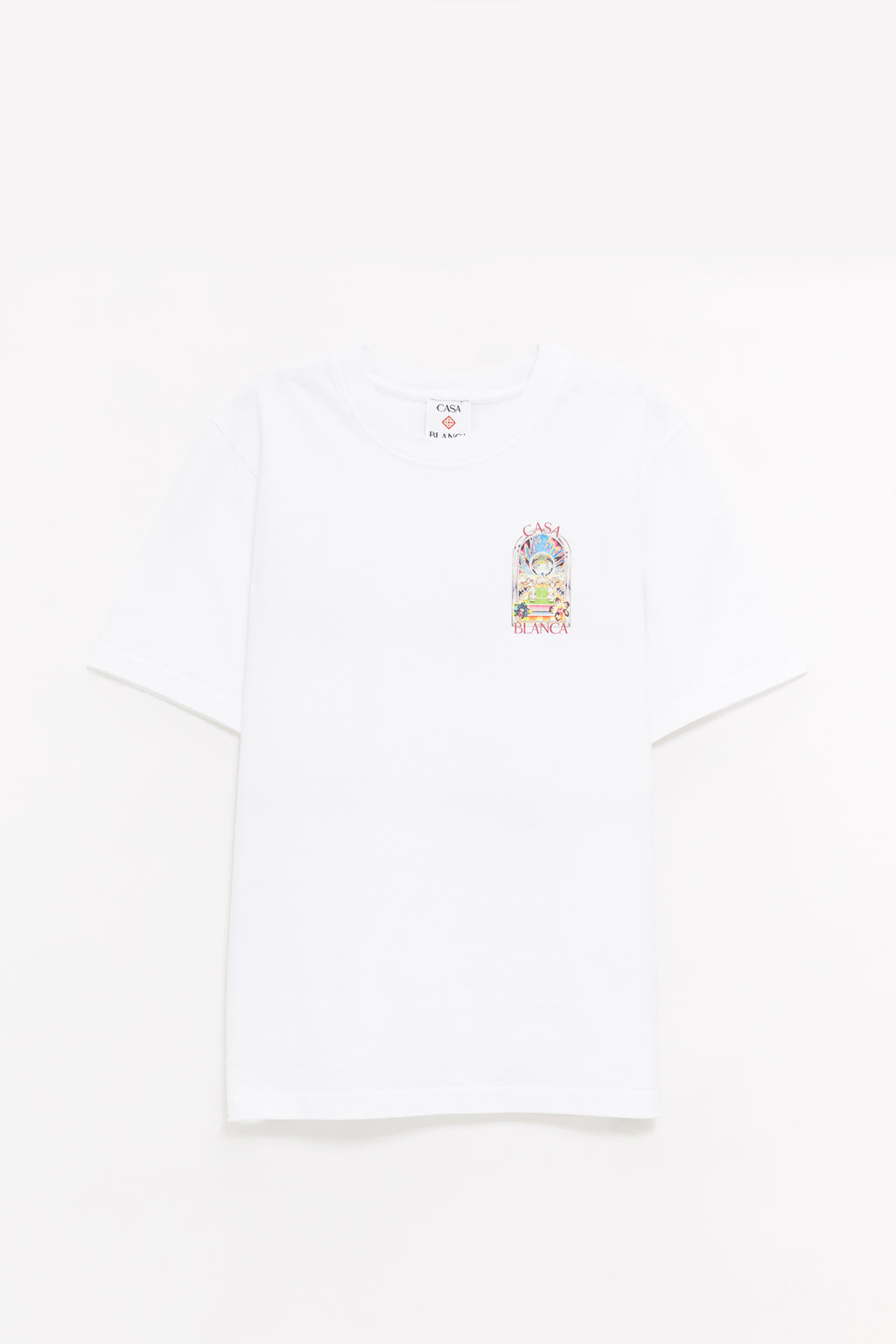 CASABLANCA WHITE TENNIS LANDSCAPE TENNIS LANDSCAPE T SHIRT