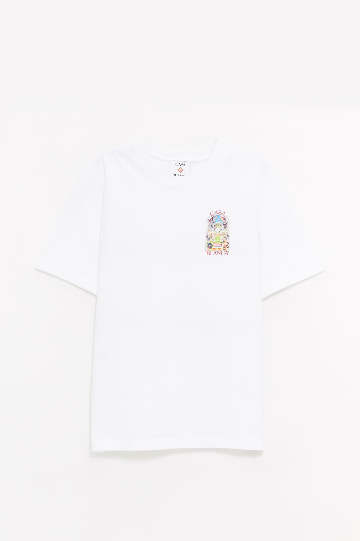 CASABLANCA WHITE TENNIS LANDSCAPE TENNIS LANDSCAPE T SHIRT