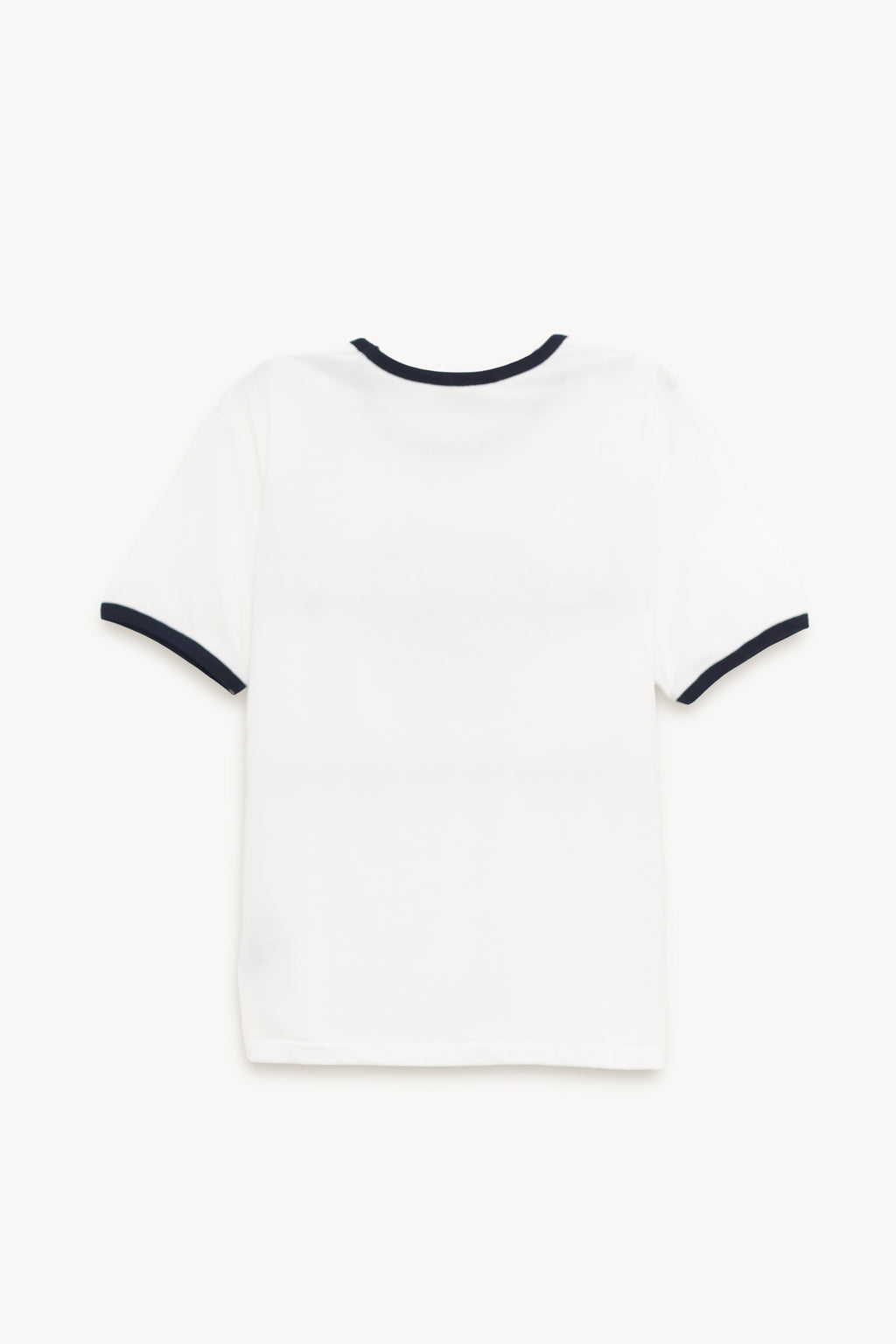 SECOND LAYER WHITE NAVY FLICK SPARK INHALE RINGER T SHIRT