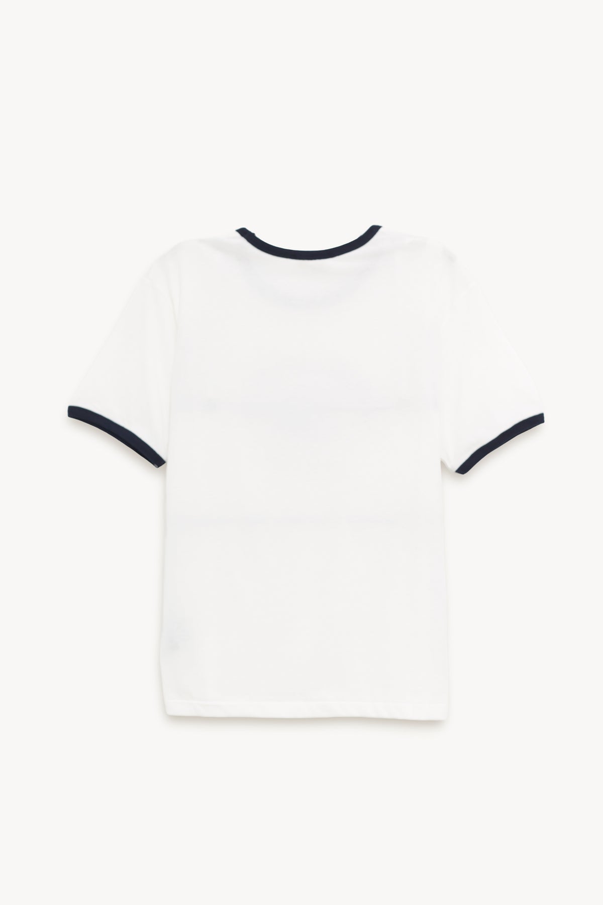 SECOND LAYER WHITE NAVY FLICK SPARK INHALE RINGER T SHIRT