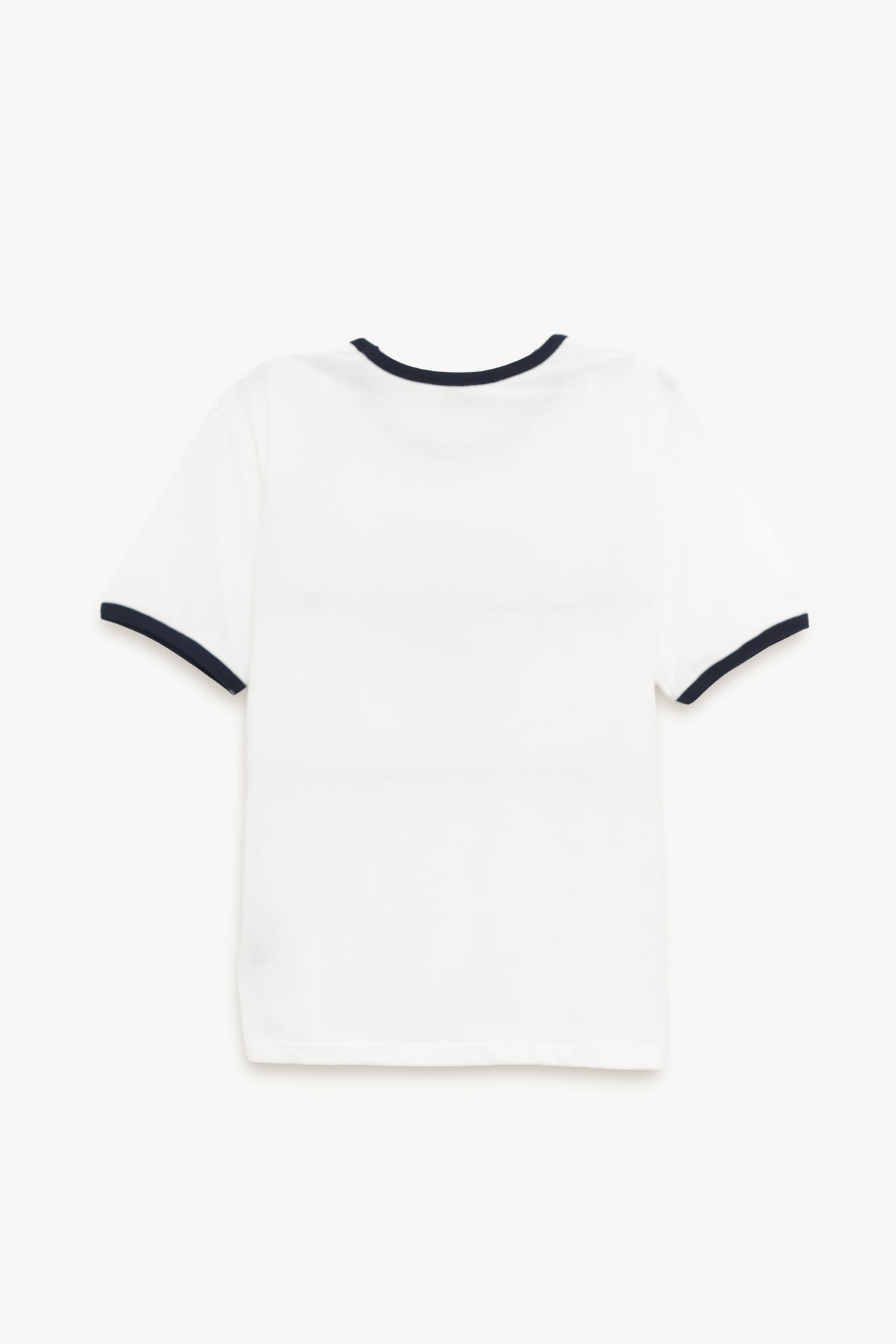 SECOND LAYER WHITE NAVY FLICK SPARK INHALE RINGER T SHIRT