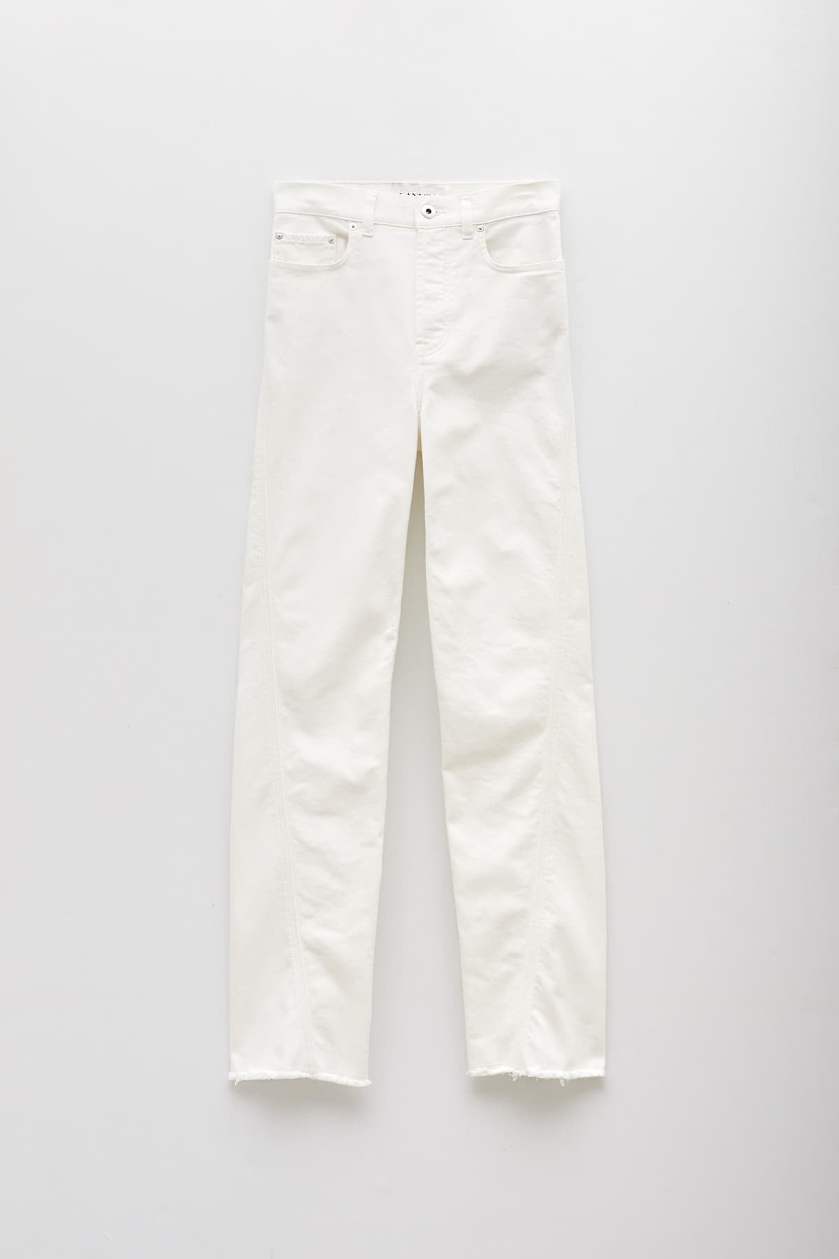 LANVIN OPTIC WHITE DENIM TWISTED REGULAR PANT