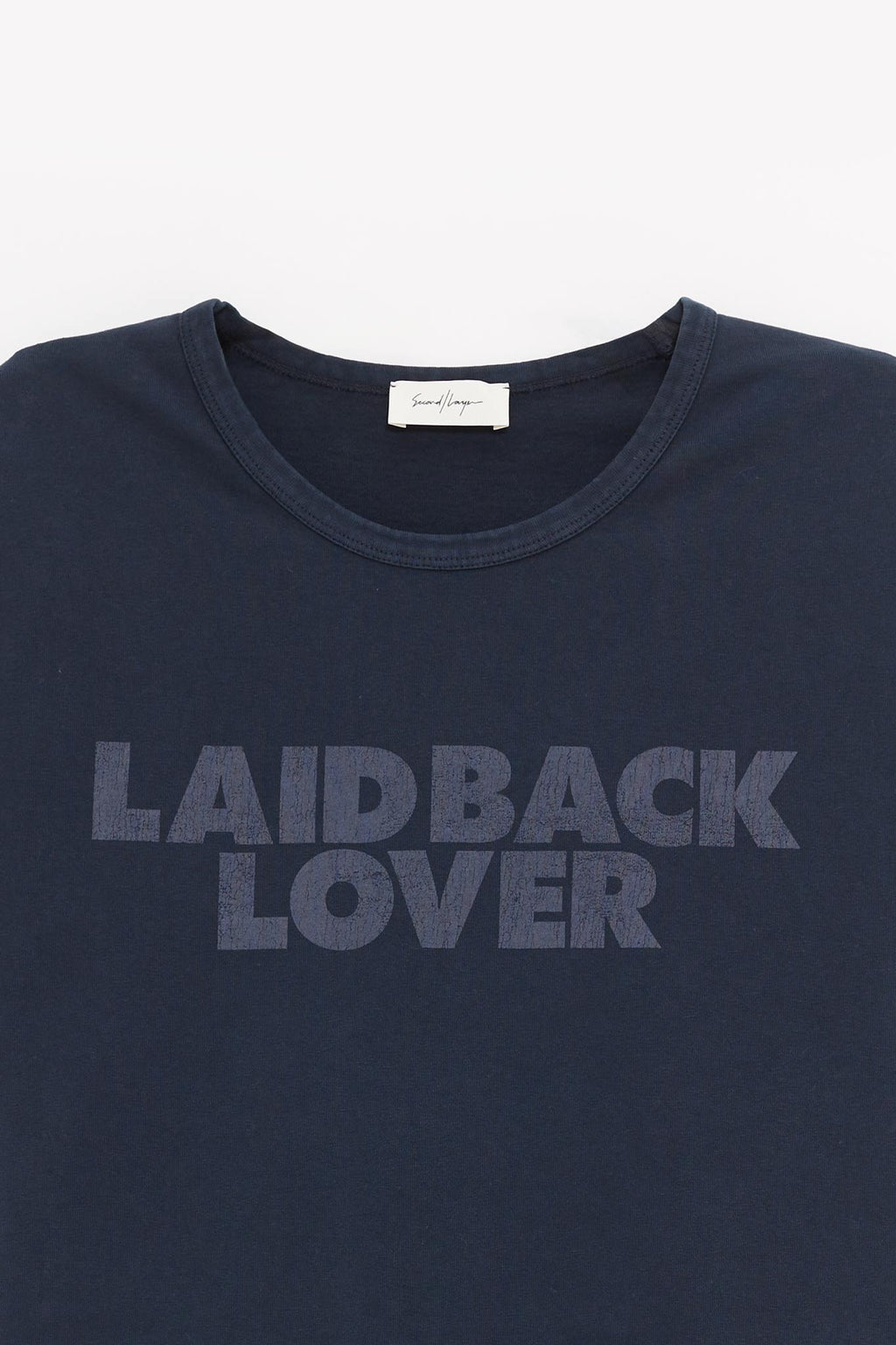 SECOND LAYER WASHED NAVY LAIDBACK LOVER T SHIRT