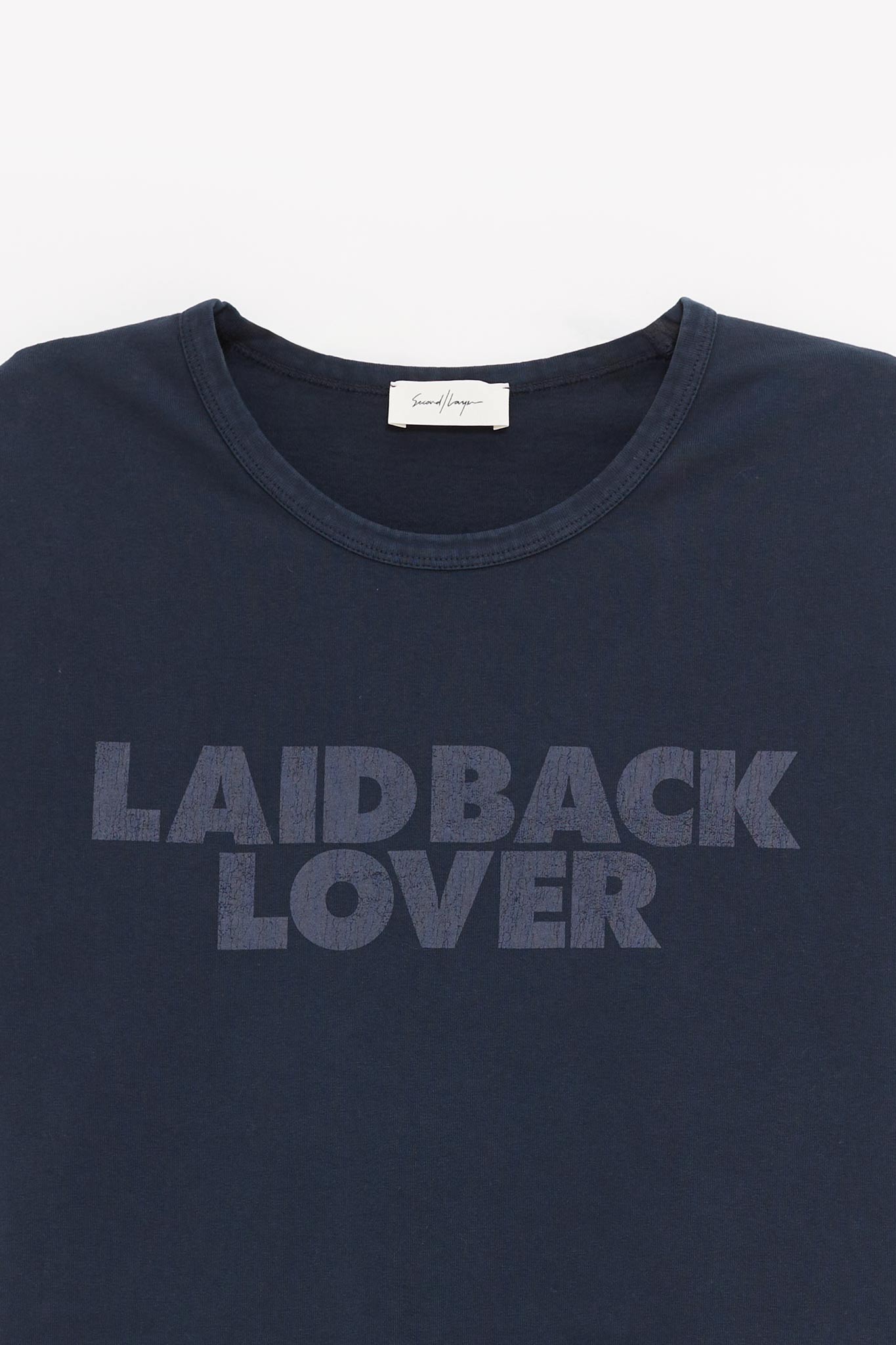 SECOND LAYER WASHED NAVY LAIDBACK LOVER T SHIRT