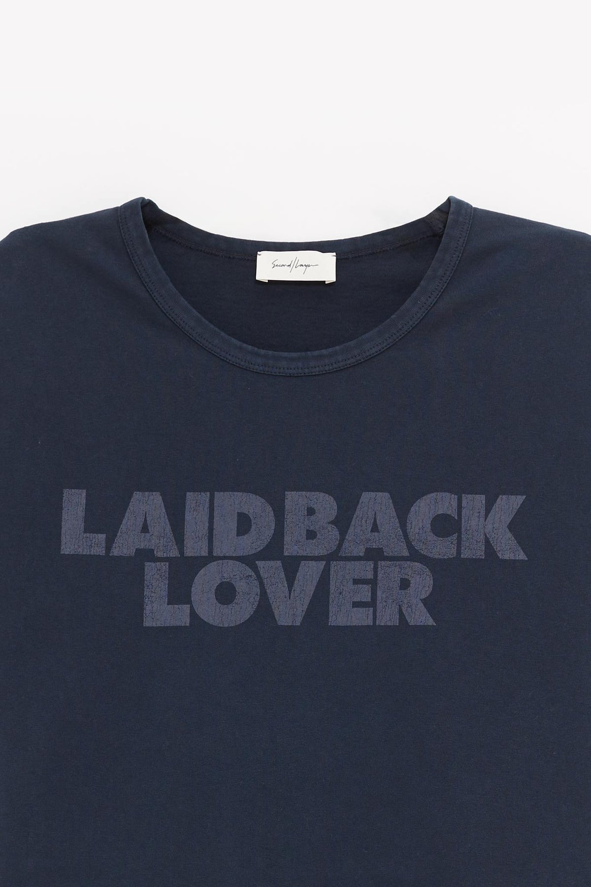 SECOND LAYER WASHED NAVY LAIDBACK LOVER T SHIRT