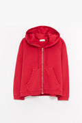 SECOND LAYER WASHED RED ROLA ZIP HOODIE
