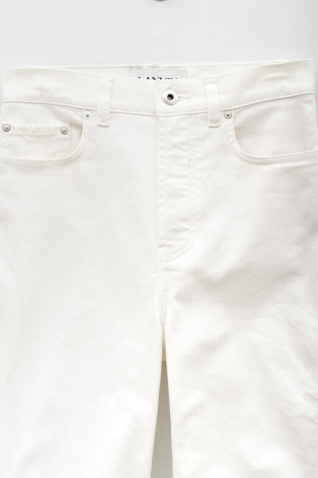 LANVIN OPTIC WHITE DENIM TWISTED REGULAR PANT