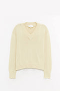 SECOND LAYER PALE YELLOW VEXED V NECK