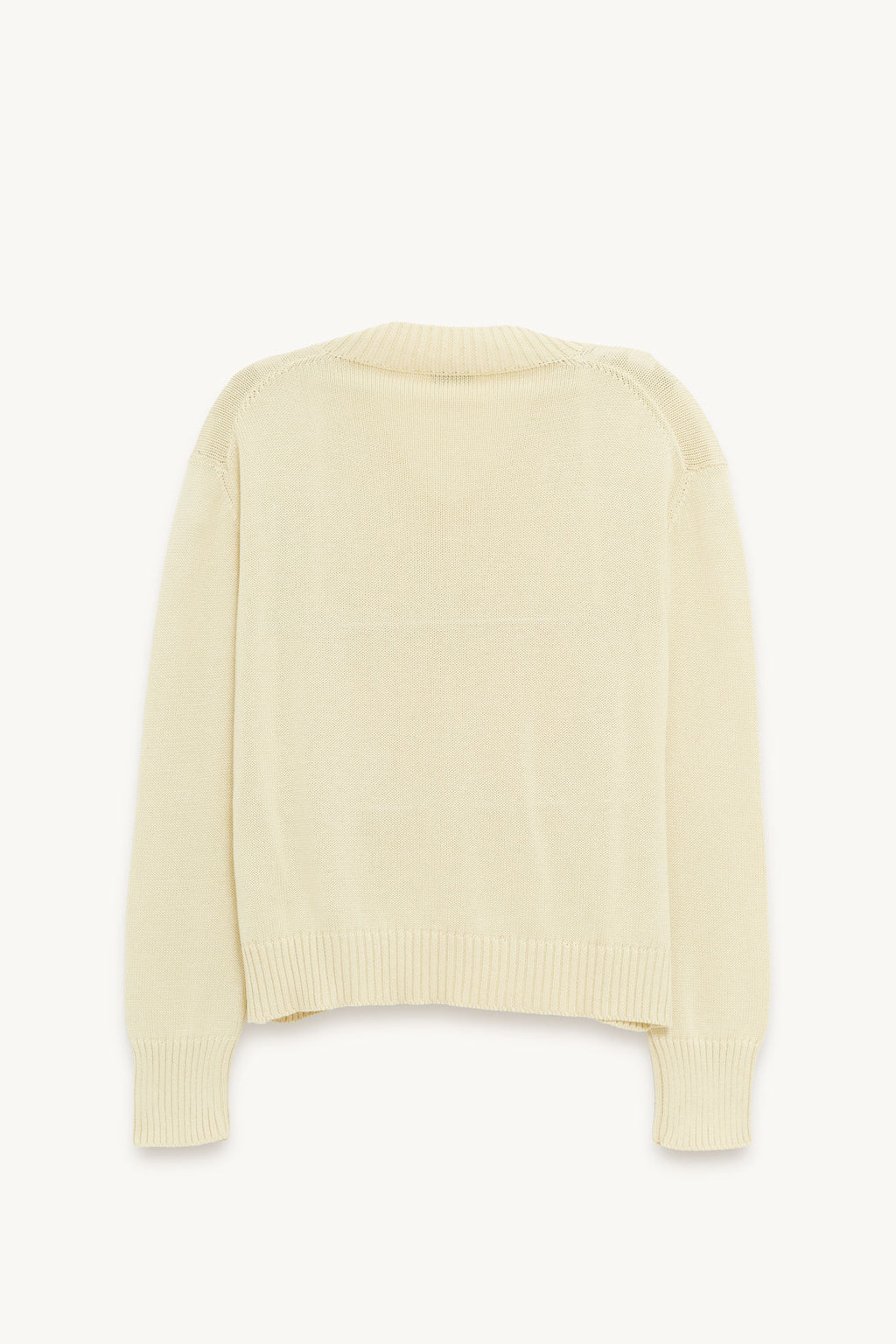 SECOND LAYER PALE YELLOW VEXED V NECK