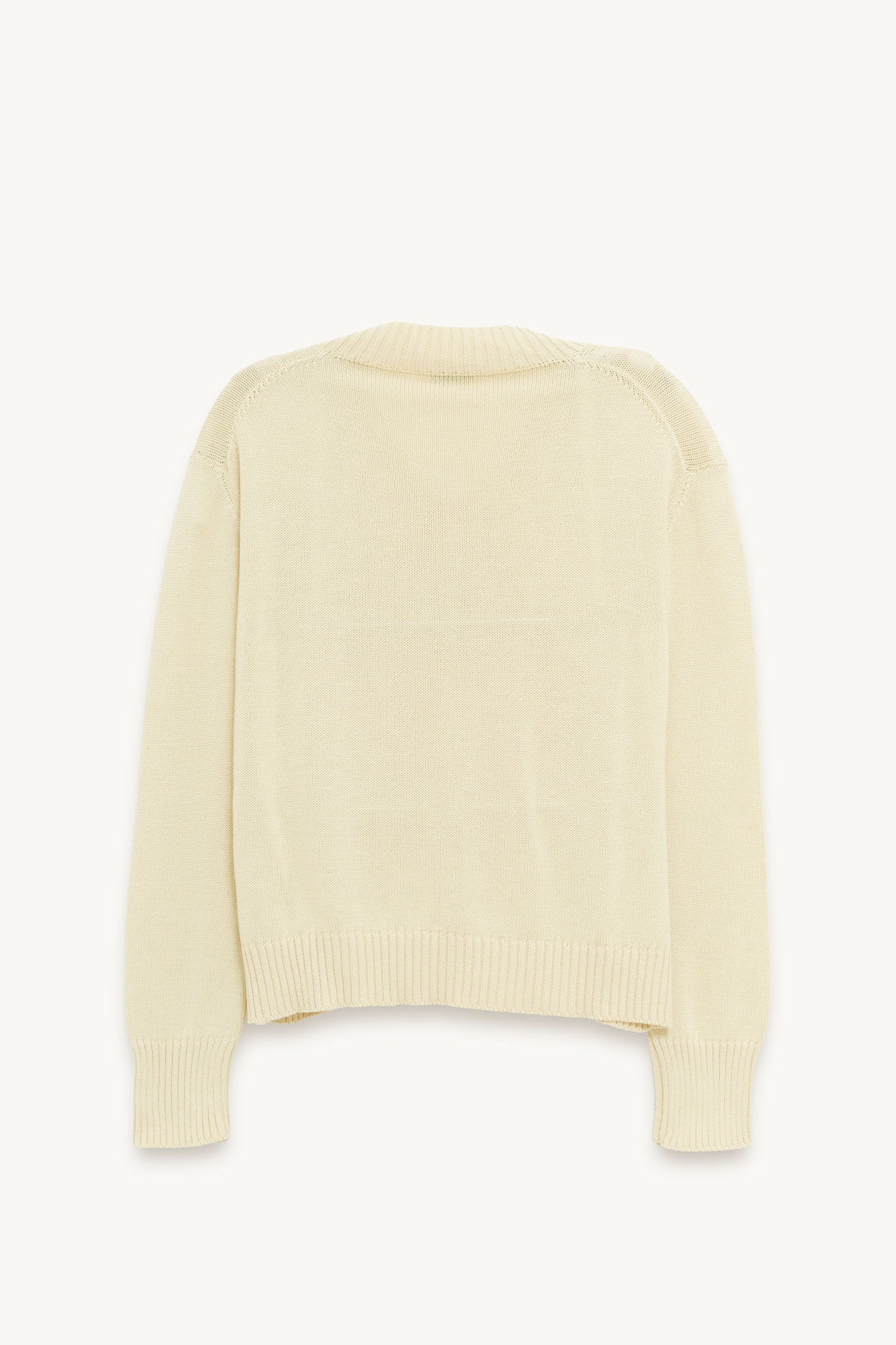 SECOND LAYER PALE YELLOW VEXED V NECK