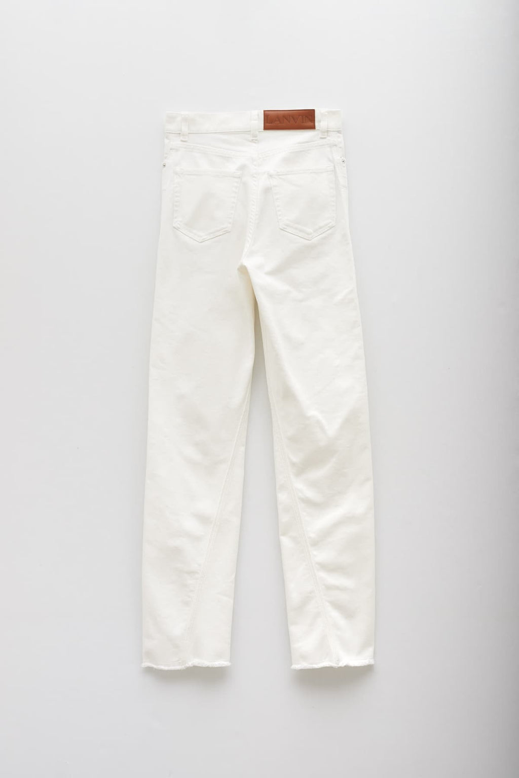LANVIN OPTIC WHITE DENIM TWISTED REGULAR PANT