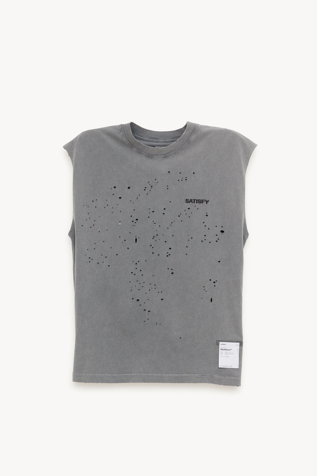 SATISFY FADED BLACK MOTHTECH MUSCLE T SHIRT