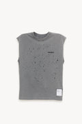 SATISFY FADED BLACK MOTHTECH MUSCLE T SHIRT
