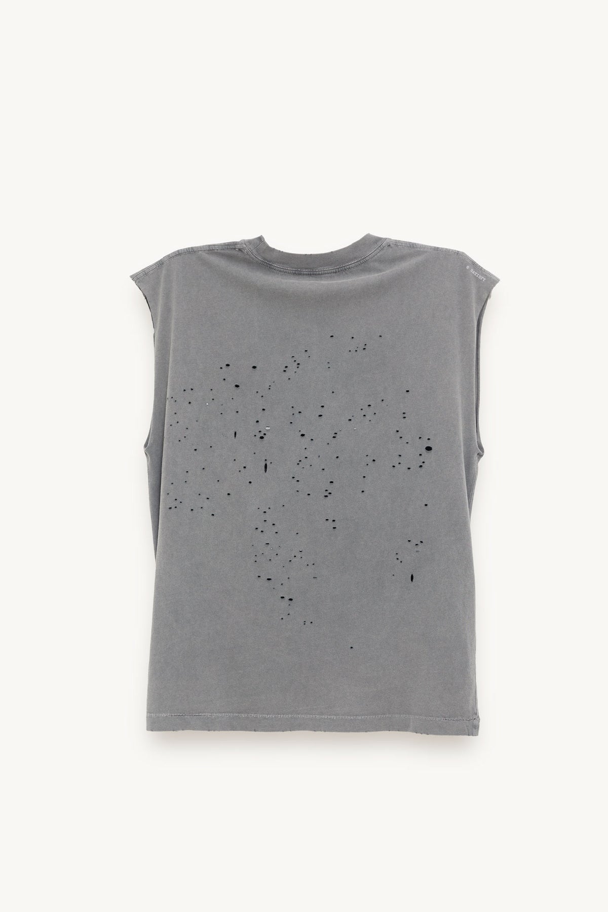 SATISFY FADED BLACK MOTHTECH MUSCLE T SHIRT