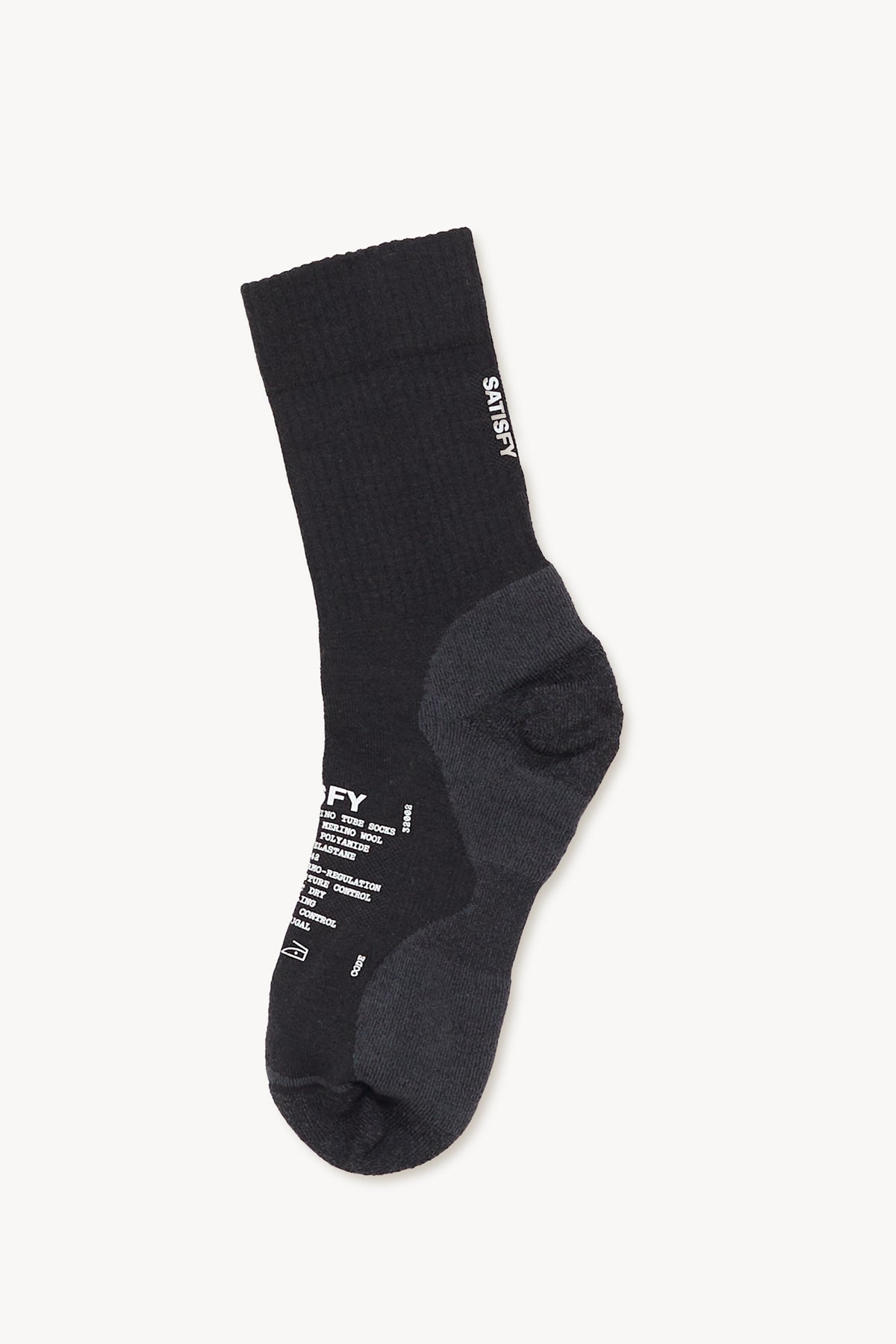 SATISFY BLACK MERINO NYLON TUBE SOCKS