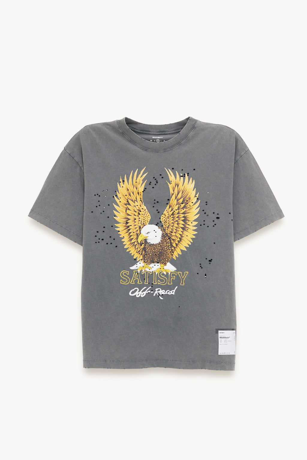 SATISFY FADED BLACK EAGLE MOTHTECH T SHIRT