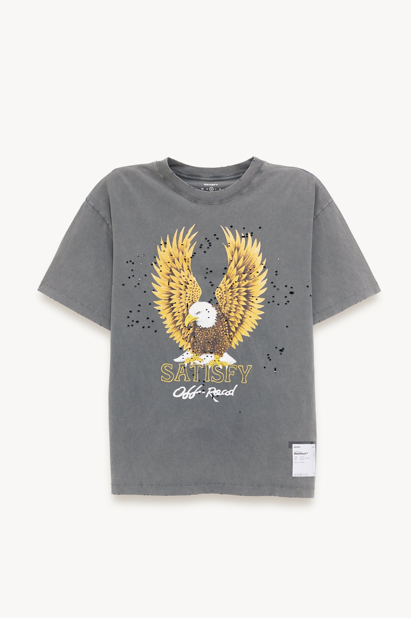 SATISFY FADED BLACK EAGLE MOTHTECH T SHIRT