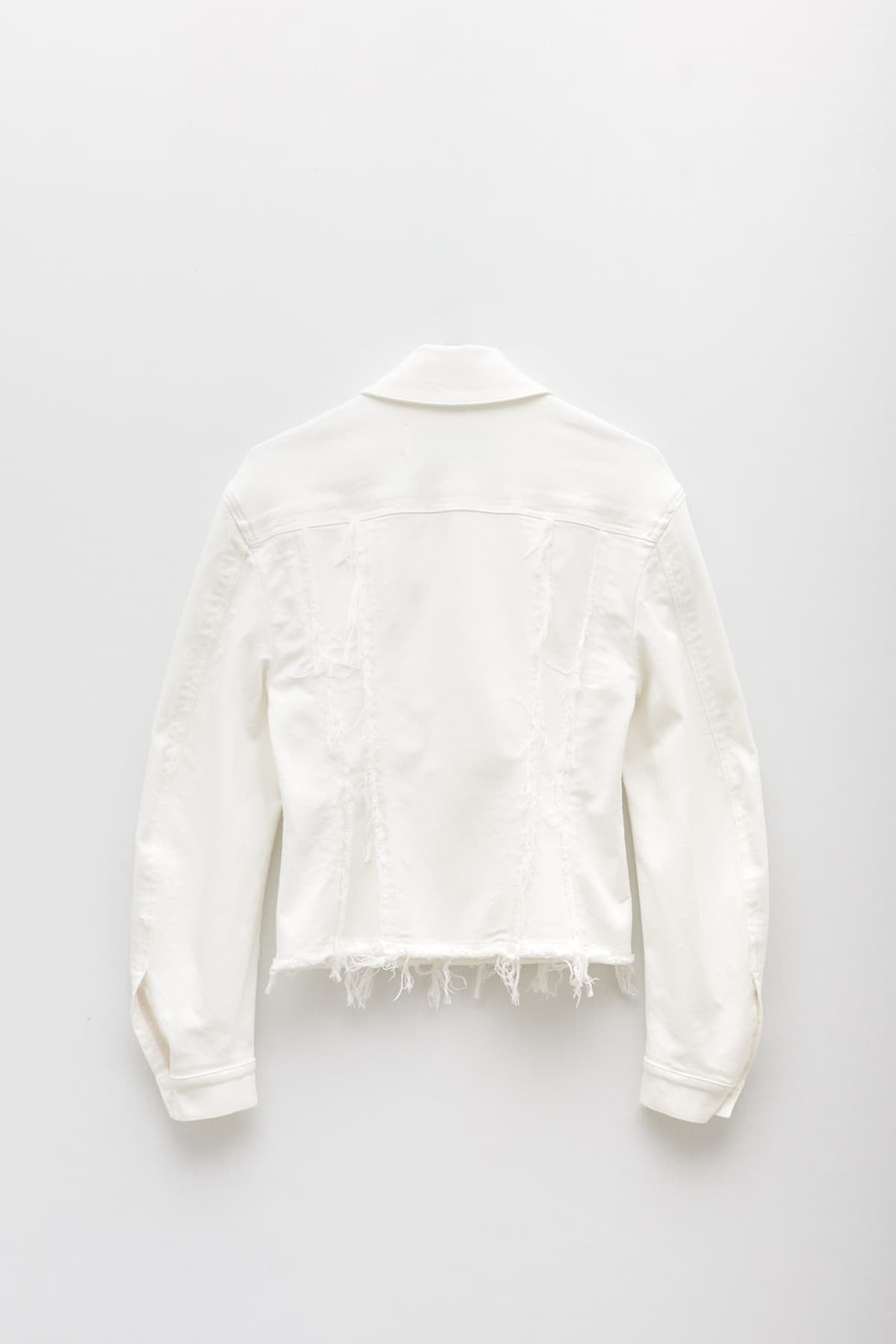 LANVIN OPTIC WHITE DENIM FITTED JACKET