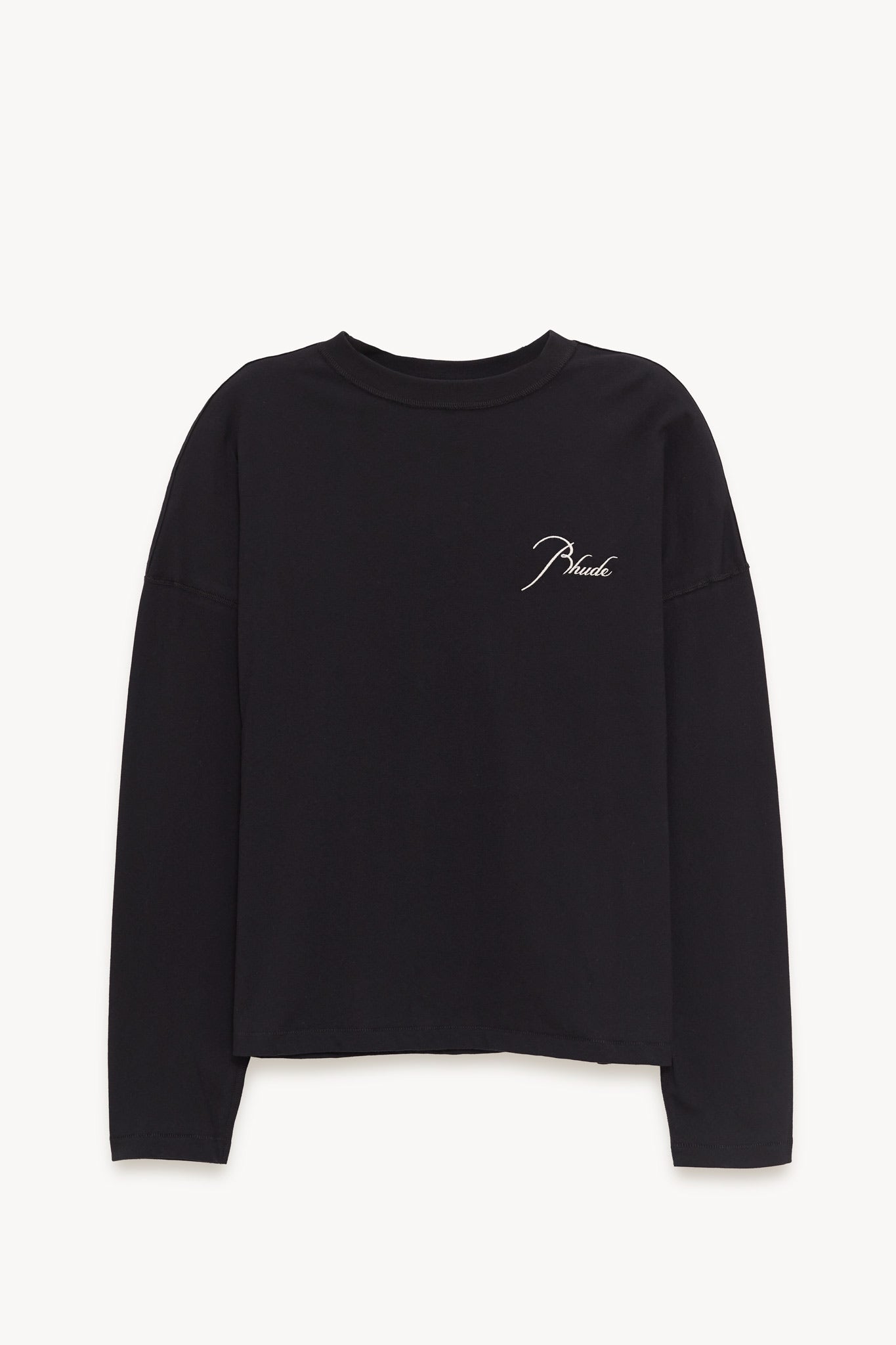 RHUDE BLACK CLASSIQUE REVERSE LS T SHIRT