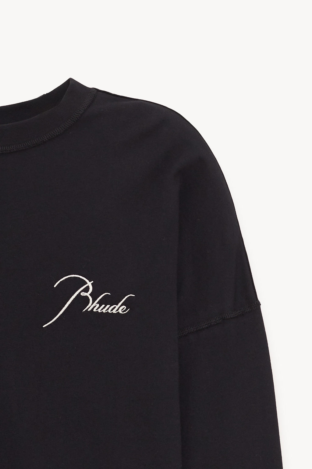 RHUDE BLACK CLASSIQUE REVERSE LS T SHIRT
